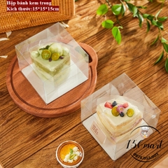 Hộp bánh kem mica trong size 16*16*15cm [ Set/10h ]