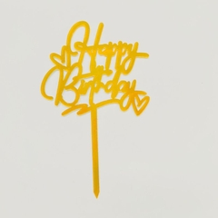 Cây cắm happy brithday meka trang trí bánh sinh nhật tráng gương, thẻ cắm meca