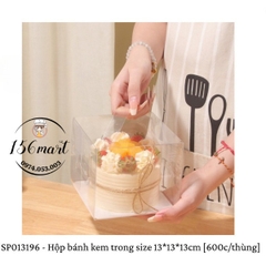 Set 10 hộp bánh kem mica trong suốt size 13*13*13cm