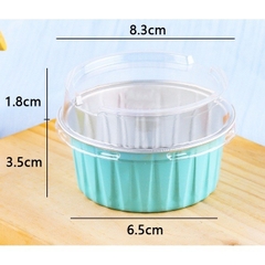 50 Cốc Nhôm Cốc Thiếc Đựng Bánh Tart Trứng, Nướng Bánh Trực Tiếp 125ml Kèm Nắp Trong [8435]