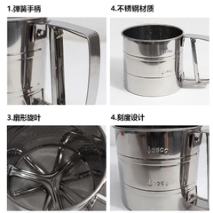 Ca Rây Bột Inox Thép Không Gỉ Có Tay Cầm