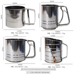Ca Rây Bột Inox Thép Không Gỉ Có Tay Cầm