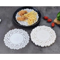 (Bộ 140 tờ) Giấy nến có hoa văn cho nồi chiên không dầu và trang trí trải bàn ăn (Cỡ 21.5cm)