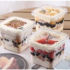 Hộp nhựa vuông đựng bánh Mousse B10-8 (10 cái)