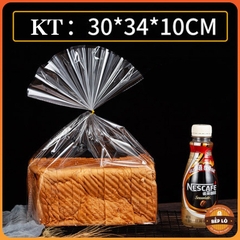 Set 50 Túi bánh mì trong suốt , túi đóng gói trái cây sấy khô kèm dây cột