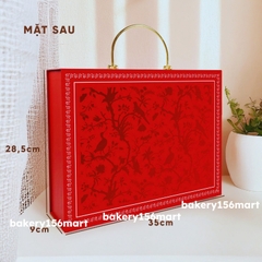 Hộp đựng bánh trung thu cao cấp quai inox - 4 bánh trà - 156mart