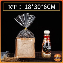 Set 50 Túi bánh mì trong suốt , túi đóng gói trái cây sấy khô kèm dây cột