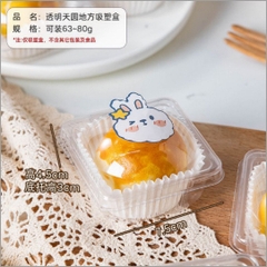 50 Khay có nắp đựng bánh trung thu, bánh da tuyết, bánh lòng đỏ trứng 50g - 80g