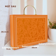 Hộp đựng bánh trung thu cao cấp quai inox - 4 bánh trà - 156mart