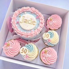 5 Hộp Đựng Bánh Kem 1 Ngăn Và 5 Ô Cupcake