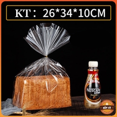 Set 50 Túi bánh mì trong suốt , túi đóng gói trái cây sấy khô kèm dây cột