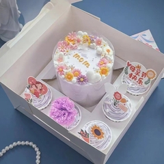 5 Hộp Đựng Bánh Kem 1 Ngăn Và 5 Ô Cupcake