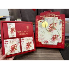 Hộp trung thu Hoa Viên / Hồng Hoa 4 bánh giá rẻ ép kim full túi (150g-250g)