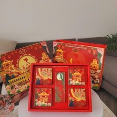 Vỏ hộp trung thu Hồn Việt đựng 4 bánh trà 150gr- 200gr - Mẫu hot 2025