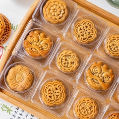 50 Khay có nắp đựng bánh trung thu, bánh da tuyết, bánh lòng đỏ trứng 50g - 80g