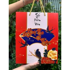 Set 5 -10 Hộp quà tết 2025 có đục lỗ nhìn thấy sản phẩn bên trong siêu to siêu đẹp size 36x29x11cm