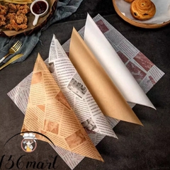 Giấy lót thấm dầu hình báo vuông 18 x 18cm lót hộp bento hộp bánh các loại