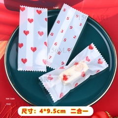 Set 200 vỏ túi đựng kẹo nougat, kẹo hạnh phúc hình hoa anh đào, hoa cúc (KT 4*9.5cm)