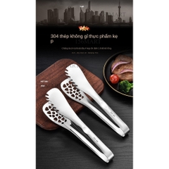 Kẹp Gắp Thức Ăn Đồ Nóng Inox 304 Dài Cao Cấp