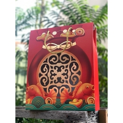 Set 5 -10 Hộp quà tết 2025 có đục lỗ nhìn thấy sản phẩn bên trong siêu to siêu đẹp size 36x29x11cm