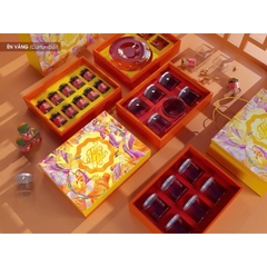 HỘP  QUÀ TẾT -Én Vàng - Kỳ Lân -Hộp có sẵn khay định hình yến và 6 hũ 500ml