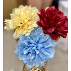 Set 5 bông cúc thược dược 9cm - hoa giả , hoa vải - phụ kiện trang trí mũ , tháp bánh , oản