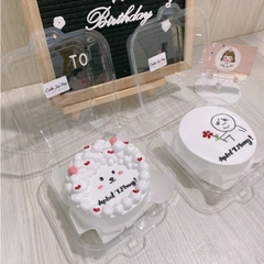 Hộp Nhựa nắp gập Trong suốt Đựng Bánh Bento, Gato, Phô Mai Cháy, Bunrt cheesecake
