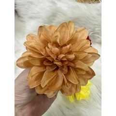 Set 5 bông cúc thược dược 9cm - hoa giả , hoa vải - phụ kiện trang trí mũ , tháp bánh , oản