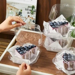 Hộp Nhựa nắp gập Trong suốt Đựng Bánh Bento, Gato, Phô Mai Cháy, Bunrt cheesecake