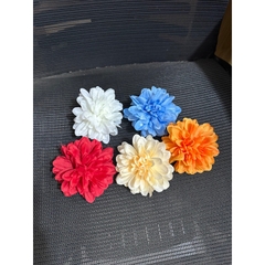 Set 5 bông cúc thược dược 9cm - hoa giả , hoa vải - phụ kiện trang trí mũ , tháp bánh , oản