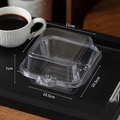 Hộp Nhựa nắp gập Trong suốt Đựng Bánh Bento, Gato, Phô Mai Cháy, Bunrt cheesecake