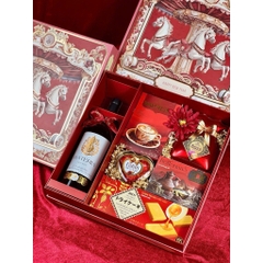 Hộp Đựng Quà Tết Cứng Âm Dương 2026 -CHIẾN MÃ VƯỢNG NIÊN- Hộp trống không kèm quà