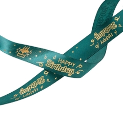 Ruy băng lụa chữ happy birthday vàng - 156mart