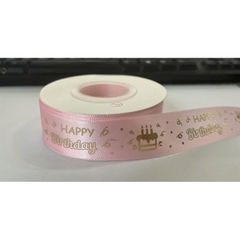 Ruy băng lụa chữ happy birthday vàng - 156mart