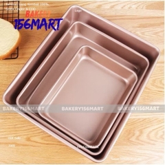 Khuôn/ Khay Chữ Nhật  Chống Dính Thép Carbon Cao Cấp Màu Vàng