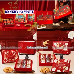 Set 5 Hộp Đựng Quà Tết Hội Lân / Tết Việt / Xuân Vượng / Song Mã / Vạn Hoa