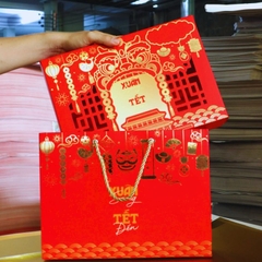 Set 5 Hộp Đựng Quà Tết Hội Lân / Tết Việt / Xuân Vượng / Song Mã / Vạn Hoa