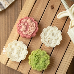 Khuôn Bánh Trung Thu 75G Mùa Thu Vàng Nguyệt Quế Bánh Ngọt Kiểu Quảng Đông Hoa