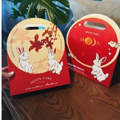 10 Hộp Đựng 6 Bánh Trung Thu Mini 75g–100g | Hộp Quà Trung Thu Hình Thỏ Đỏ Đáng Yêu – Cầm Tay Tiện Lợi - Mẫu Mới 2025