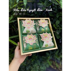 ❤️Mẫu 2025❤️ Hộp trung thu 4 bánh Kiều Liên Nguyệt Lãm Xanh