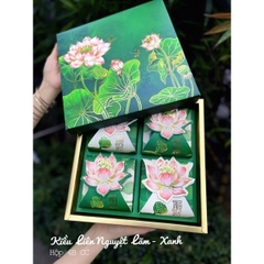 ❤️Mẫu 2025❤️ Hộp trung thu 4 bánh Kiều Liên Nguyệt Lãm Xanh
