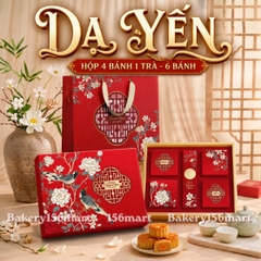 Vỏ Hộp Đựng Bánh Trung Thu 4 Bánh Trà - 6 Bánh150g - 250g [DẠ YẾN] - {{store}}