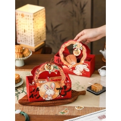 Hộp Trung Thu Quai Xách Thỏ Lồng Đèn Đựng 4 bánh mini 50-100gr