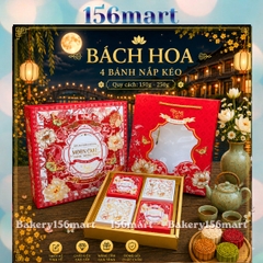 Vỏ Hộp Trung Thu 4 Bánh, Hộp Bánh Nướng, Bánh Dẻo 150g - 250g [BÁCH HOA]