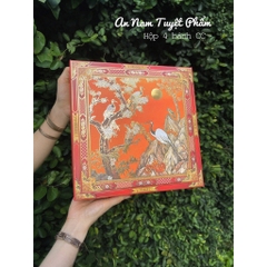 Hộp trung thu An Nam Tuyệt Phẩm -ép kim nhũ đồng full mặt hộp -hộp 4 bánh kèm túi xách