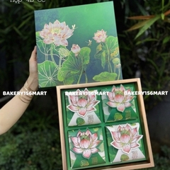 ❤️Mẫu 2025❤️ Hộp trung thu 4 bánh Kiều Liên Nguyệt Lãm Xanh