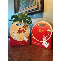 10 Hộp Đựng 6 Bánh Trung Thu Mini 75g–100g | Hộp Quà Trung Thu Hình Thỏ Đỏ Đáng Yêu – Cầm Tay Tiện Lợi - Mẫu Mới 2025