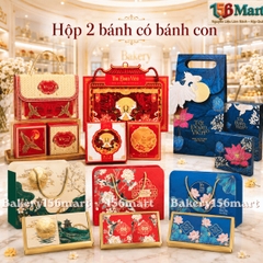 5-10 Vỏ Hộp trung thu 2 bánh có bánh con 150g -250g Nhiều Mẫu 2026