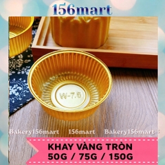 Khay đựng bánh trung thu tròn màu vàng -50/75/150gr