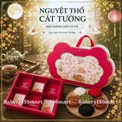 10 Hộp Đựng 6 Bánh Trung Thu Mini 50g–80g | NGUYỆT THỎ CÁT TƯỜNG –  Mẫu Mới 2026